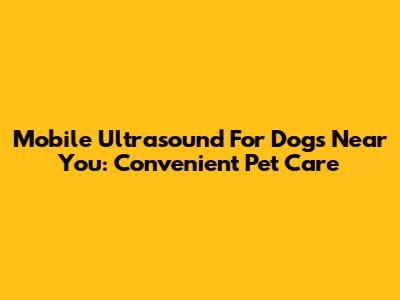 Mobile Ultrasound For Dogs Near You: Convenient Pet Care